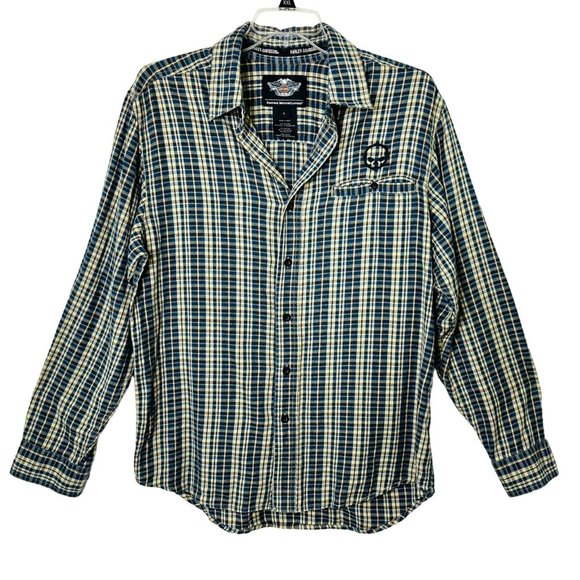 Men's Harley-Davidson Skull Flannel Shirt - Size L - Picture 1 of 8